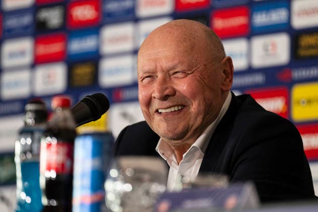 Czech head coach Miroslav Koubek speaks during the press conference, PK, Pressekonferenz to announce Czech national football team s roster for World Cup qualifying playoff matches, in Prague, Czech Republic, March 17, 2026. (CTKxPhoto MichalxKamaryt) CTKPhotoP2026031707823  CTKPhotoP2026031707823