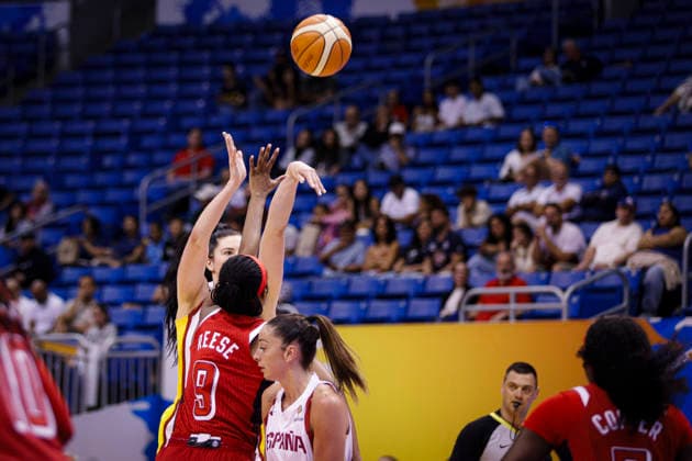 2026 World Cup Qualifying Tournament - USA V Spain Megan Gustafson 17 of Spain plays during the game at the 2026 FIBA World Cup Qualifying Tournament between the United States and Spain in San Juan, Puerto Rico, on March 17, 2026, at Coliseo Jose Miguel Agrelot. San Juan Puerto Rico  Copyright: xEdgardoxMedinax originalFilename:medinamillan-notitle260317_npnGt.jpg