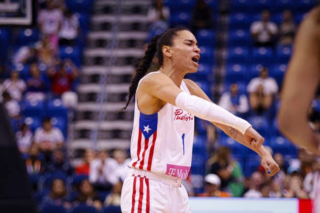 2026 World Cup Qualifying Tournament - Puerto Rico V New Zealand Tayra Melendez 1 of Puerto Rico celebrates during the game at the 2026 FIBA World Cup Qualifying Tournament between Puerto Rico and New Zealand at Coliseo Jose Miguel Agrelot in San Juan, Puerto Rico, on March 17, 2026. San Juan Puerto Rico  Copyright: xEdgardoxMedinax originalFilename:medinamillan-notitle260317_npP6v.jpg