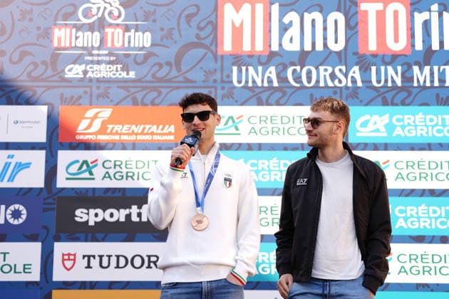 Riccardo Lorello e Francesco Betti during the men s elite one-day Milano-Torino cycling race from Rho to Superga, Italy, Wednesday, March 18, 2026. - Cycling.  Copyright: xMassimoxPaolone LaPressex