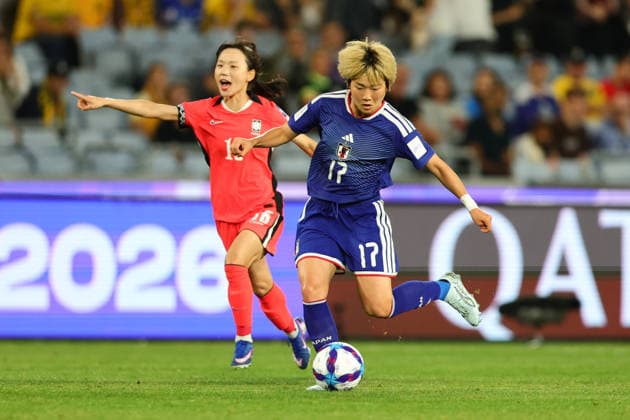 Maika Hamano of Japan passes the ball during the AFC Womens Asian Cup 2026 Semi Final match between Korea DPR Women and Japan Women at Stadium Australia, Sydney, Australia on 18 March 2026. Copyright: xPeterxDovganx 44680010