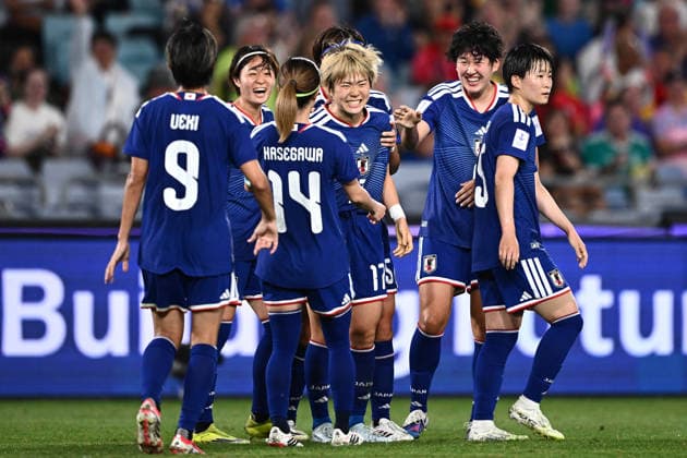 SOCCER ASIAN CUP WOMEN SOUTH KOREA JAPAN, Maika Hamano of Japan (centre) celebrates with teammates after scoring a goal during the AFC Women s Asian Cup Semi Final 2 between Korea Republic and Japan at Stadium Australia in Sydney, Wednesday, March 18, 2026. ( NO ARCHIVING, EDITORIAL USE ONLY SYDNEY NEW SOUTH WALES AUSTRALIA  Copyright: xDANxHIMBRECHTSx 20260318187007766014