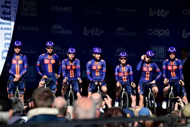 Danilith Nokere Koerse 2026 Cycling Race NOKERE, BELGIUM - MARCH 18 : team Team Picnic PostNL during the 79th edition of Danilith Nokere Koerse an UCI ProSeries 1.Pro one day cycling road race for Men Elite of km with start in Deinze and finish in Nokere on March 18, 2026 in Nokere, Belgium, 18 03 2026 ( Motordriver Danilith Nokere Koerse Cycling Race - Nokere Belgium  Copyright: xJanxDexMeuleneirx