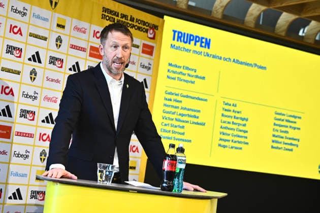 STOCKHOLM, SWEDEN 20260318 National team captain Graham Potter presents the men s national team squad for the World Cup play off STOCKHOLM SWEDEN x10090x  Copyright: xClaudioxBresciani TTx GRAHAM POTTER PRESENTS THE WORLD CUP PLAYOFF SQUAD