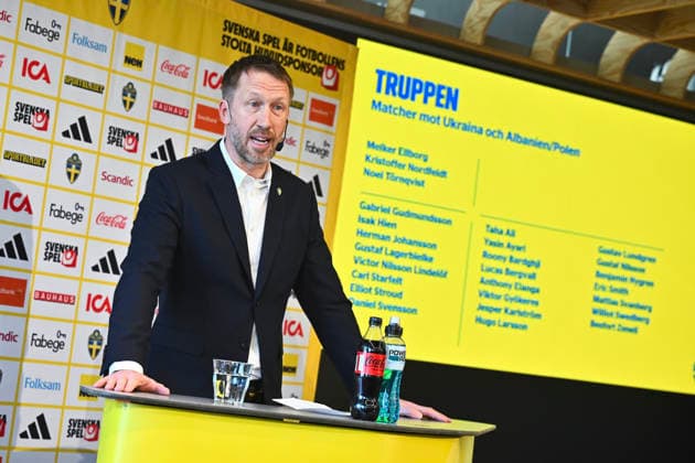 STOCKHOLM, SWEDEN 20260318 National team captain Graham Potter presents the men s national team squad for the World Cup play off STOCKHOLM SWEDEN x10090x  Copyright: xClaudioxBresciani TTx GRAHAM POTTER PRESENTS THE WORLD CUP PLAYOFF SQUAD