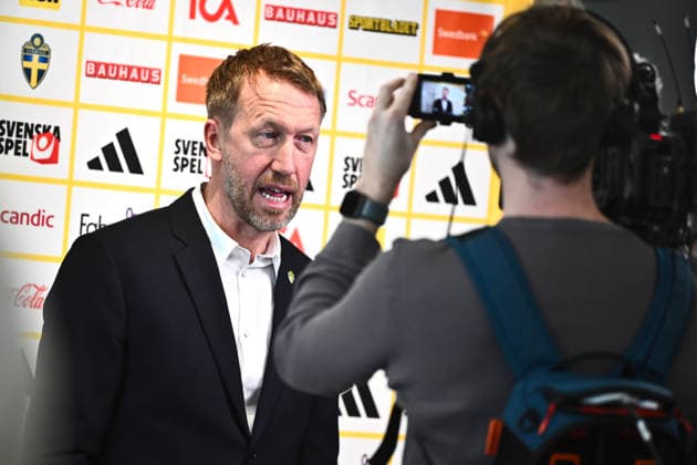 STOCKHOLM, SWEDEN 20260318 National team captain Graham Potter presents the men s national team squad for the World Cup play off STOCKHOLM SWEDEN x10090x  Copyright: xClaudioxBresciani TTx GRAHAM POTTER PRESENTS THE WORLD CUP PLAYOFF SQUAD