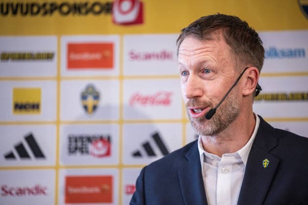 260318 Head coach Graham Potter of the Swedish men s national football team during a press conference on March 18, 2026 in Stockholm Photo Johanna Säll BILDBYRAN kod JL JL0601 fotboll football soccer fotball vm kval kval fifa world cup qualifier qualifier presskonferens press conference sverige sweden sverige a bbeng  Copyright: JOHANNAxSÄLL BB260318BB335