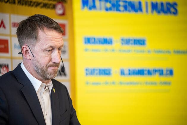 260318 Head coach Graham Potter of the Swedish men s national football team during a press conference on March 18, 2026 in Stockholm Photo Johanna Säll BILDBYRAN kod JL JL0601 fotboll football soccer fotball vm kval kval fifa world cup qualifier qualifier presskonferens press conference sverige sweden sverige a bbeng  Copyright: JOHANNAxSÄLL BB260318BB336