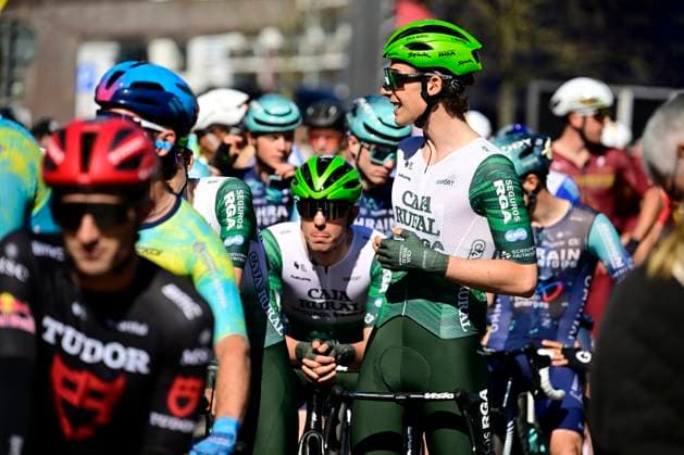 Danilith Nokere Koerse 2026 Cycling Race NOKERE, BELGIUM - MARCH 18 : rider of team Caja Rural - Seguros RGA during the 79th edition of Danilith Nokere Koerse an UCI ProSeries 1.Pro one day cycling road race for Men Elite of km with start in Deinze and finish in Nokere on March 18, 2026 in Nokere, Belgium, 18 03 2026 ( Motordriver Danilith Nokere Koerse Cycling Race - Nokere Belgium  Copyright: xJanxDexMeuleneirx