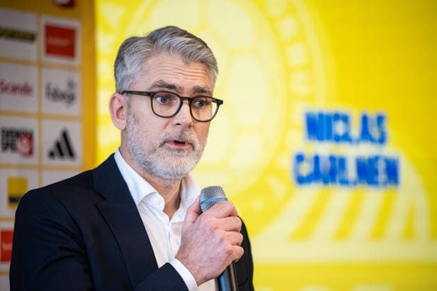 260318 Niclas CarlnÃ n, General Secretary of the Swedish Football Federation, during a press conference on March 18, 2026 in Stockholm Photo Johanna Säll BILDBYRAN kod JL JL0601 fotboll football soccer fotball vm kval kval fifa world cup qualifier qualifier presskonferens press conference sverige sweden sverige a bbeng  Copyright: JOHANNAxSÄLL BB260318BB343
