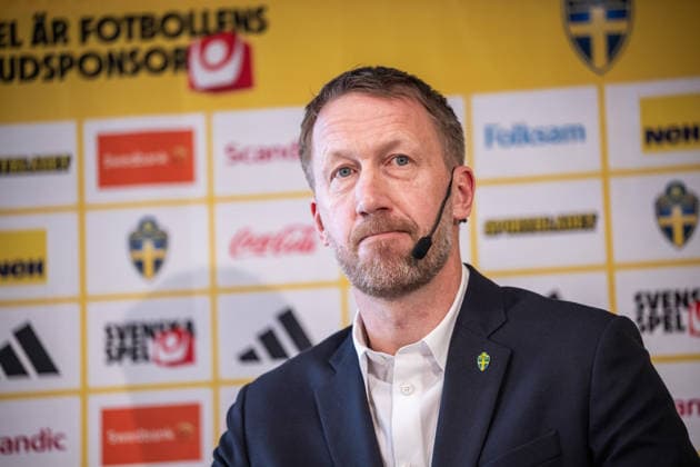 260318 Head coach Graham Potter of the Swedish men s national football team during a press conference on March 18, 2026 in Stockholm Photo Johanna Säll BILDBYRAN kod JL JL0601 fotboll football soccer fotball vm kval kval fifa world cup qualifier qualifier presskonferens press conference sverige sweden sverige a bbeng  Copyright: JOHANNAxSÄLL BB260318BB350