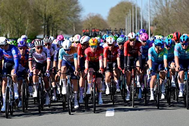 Danilith Nokere Koerse 2026 Cycling Race NOKERE, BELGIUM - MARCH 18 : illustration picture peloton during the 79th edition of Danilith Nokere Koerse an UCI ProSeries 1.Pro one day cycling road race for Men Elite of km with start in Deinze and finish in Nokere on March 18, 2026 in Nokere, Belgium, 18 03 2026 ( Motordriver Danilith Nokere Koerse Cycling Race - Nokere Belgium  Copyright: xJanxDexMeuleneirx