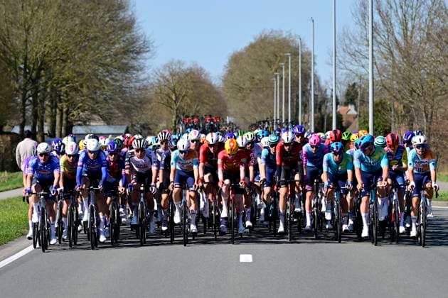 Danilith Nokere Koerse 2026 Cycling Race NOKERE, BELGIUM - MARCH 18 : illustration picture peloton during the 79th edition of Danilith Nokere Koerse an UCI ProSeries 1.Pro one day cycling road race for Men Elite of km with start in Deinze and finish in Nokere on March 18, 2026 in Nokere, Belgium, 18 03 2026 ( Motordriver Danilith Nokere Koerse Cycling Race - Nokere Belgium  Copyright: xJanxDexMeuleneirx