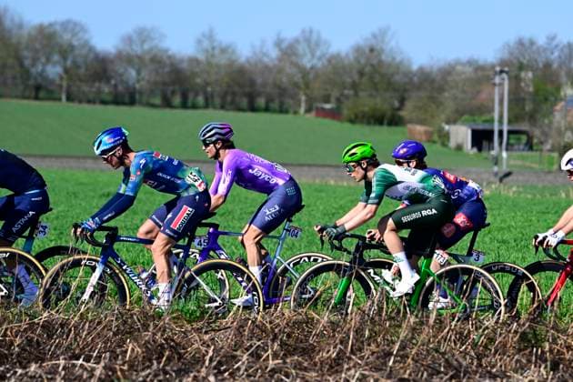 Danilith Nokere Koerse 2026 Cycling Race NOKERE, BELGIUM - MARCH 18 : Vangheluwe Warre (BEL) of Soudal Quick-Step, De Pooter Dries (BEL) of Team Jayco AlUla, Ibanez Javier (ESP) of Caja Rural - Seguros RGA, Van Der Werff Thom (NED) of Team Picnic PostNL during the 79th edition of Danilith Nokere Koerse an UCI ProSeries 1.Pro one day cycling road race for Men Elite of km with start in Deinze and finish in Nokere on March 18, 2026 in Nokere, Belgium, 18 03 2026 ( Motordriver Danilith Nokere Koerse Cycling Race - Nokere Belgium  Copyright: xJanxDexMeuleneirx
