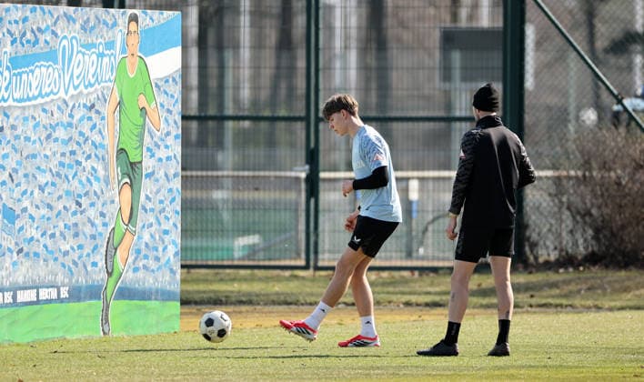 Kennet Eichhorn back in individual training Sport Football Soccer Season 2025 2026 2 Bundesliga Men DFL 18 03 2026 Training Hertha BSC Berlin DFL regulations prohibit any use of photographs as image sequences and or quasi video