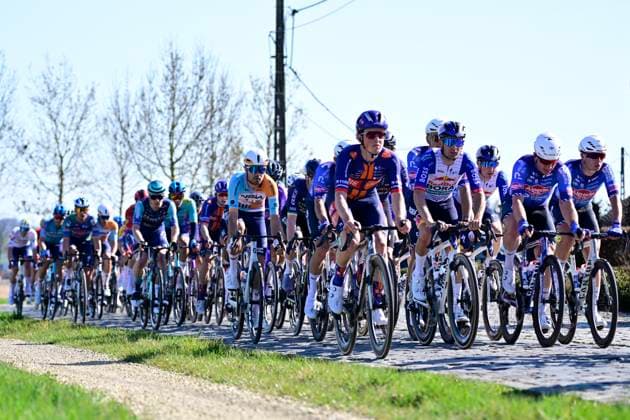 Danilith Nokere Koerse 2026 Cycling Race NOKERE, BELGIUM - MARCH 18 : illustration picture peloton during the 79th edition of Danilith Nokere Koerse an UCI ProSeries 1.Pro one day cycling road race for Men Elite of km with start in Deinze and finish in Nokere on March 18, 2026 in Nokere, Belgium, 18 03 2026 ( Motordriver Danilith Nokere Koerse Cycling Race - Nokere Belgium  Copyright: xJanxDexMeuleneirx