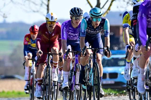 Danilith Nokere Koerse 2026 Cycling Race NOKERE, BELGIUM - MARCH 18 : rider of team Bahrain - Victorious during the 79th edition of Danilith Nokere Koerse an UCI ProSeries 1.Pro one day cycling road race for Men Elite of km with start in Deinze and finish in Nokere on March 18, 2026 in Nokere, Belgium, 18 03 2026 ( Motordriver Danilith Nokere Koerse Cycling Race - Nokere Belgium  Copyright: xJanxDexMeuleneirx