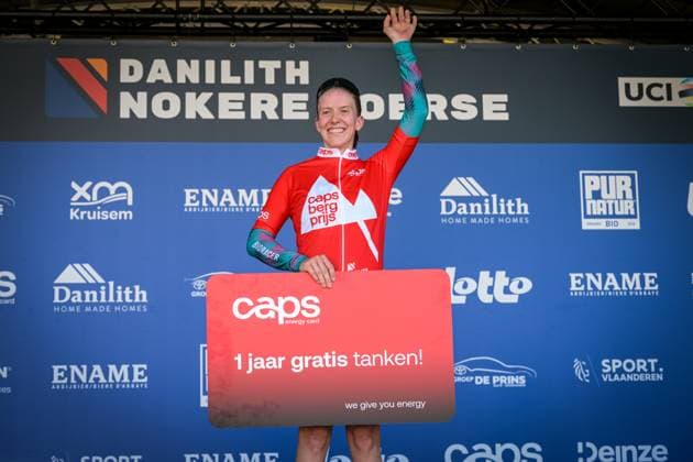 German Franziska Brausse pictured on the podium after the Nokere Koerse one day cycling race for women elite, 133,3km from Deinze to Nokere, Kruisem on Wednesday 18 March 2026. DAVIDxPINTENS  x167991173x