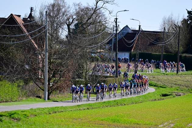 Danilith Nokere Koerse 2026 Cycling Race NOKERE, BELGIUM - MARCH 18 : illustration picture peloton during the 79th edition of Danilith Nokere Koerse an UCI ProSeries 1.Pro one day cycling road race for Men Elite of km with start in Deinze and finish in Nokere on March 18, 2026 in Nokere, Belgium, 18 03 2026 ( Motordriver Danilith Nokere Koerse Cycling Race - Nokere Belgium  Copyright: xJanxDexMeuleneirx