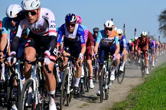 Danilith Nokere Koerse 2026 Cycling Race NOKERE, BELGIUM - MARCH 18 : rider of team NSN Cycling Team during the 79th edition of Danilith Nokere Koerse an UCI ProSeries 1.Pro one day cycling road race for Men Elite of km with start in Deinze and finish in Nokere on March 18, 2026 in Nokere, Belgium, 18 03 2026 ( Motordriver Danilith Nokere Koerse Cycling Race - Nokere Belgium  Copyright: xJanxDexMeuleneirx
