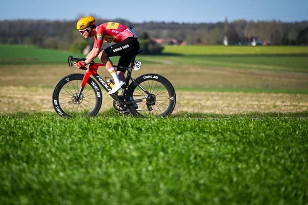 Tobias Svarre of Uno X pictured during the Nokere Koerse one day cycling race for men elite, 186,4 km from Deinze to Nokere, Kruisem on Wednesday 18 March 2026. ELIASxROM  x168013851x