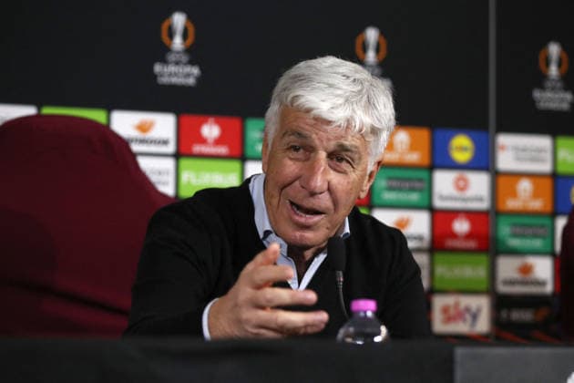 CALCIO - UEFA Europa League - AS Roma - press conference, PK, Pressekonferenz and Training 18.03.2026 Europa League : Conferenza Stampa: Gian Piero Gasperini Wesley Nella foto: Gasperini (Foto Gino Mancini) Roma Italy  Copyright: xIPAxSport ABACAx