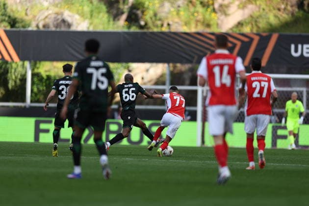 March 18, 2026, Braga, Braga, Portugal: Braga, Portugal - March 18, 2026 - Gabri Martinez of Sc Braga in action during the UEFA Europa League match between SC Braga and Ferencvaros at Estadio Municipal de Braga Uefa Europa League SC Braga X Ferencvaros  - ZUMAe141 20260318_zsp_e141_024 Copyright: xLuisxEirasx