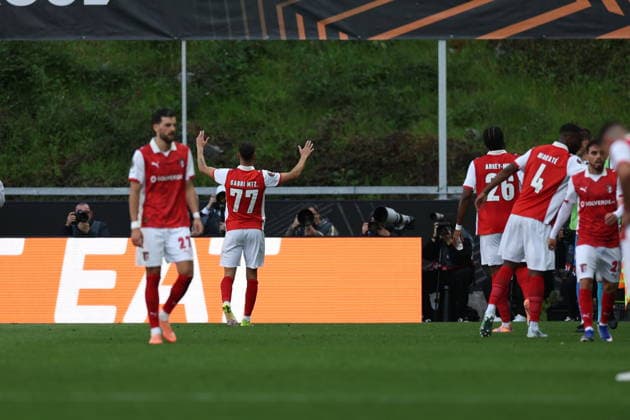 March 18, 2026, Braga, Braga, Portugal: Braga, Portugal - March 18, 2026 - Gabri Martinez of Sc Braga celebrates goal during the UEFA Europa League match between SC Braga and Ferencvaros at Estadio Municipal de Braga Braga Portugal - ZUMAe141 20260318_zsp_e141_039 Copyright: xLuisxEirasx