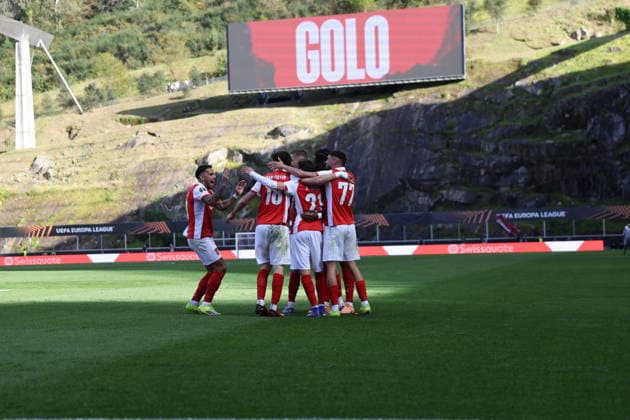 SC Braga V Ferencvaros - UEFA Europa League Ricardo Horta of SC Braga celebrates a goal during the UEFA Europa League match between SC Braga and Ferencvaros at Estadio Municipal de Braga in Braga, Portugal, on March 18, 2026. Braga Portugal  Copyright: xLuisxEirasx originalFilename:eiras-uefaeuro260318_npqK0.jpg
