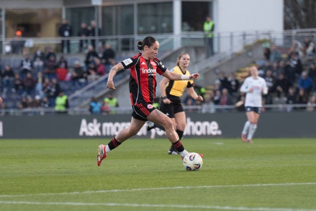 18 03 2026, xhfmx, Soccer Google Pixel Women Bundesliga, Eintracht Frankfurt TSG Hoffenheim Geraldine Reuteler Eintracht Frankfurt Women DFL DFB REGULATIONS PROHIBIT ANY USE OF PHOTOGRAPHS as IMAGE SEQUENCES and or QUASI VIDEO Frankfurt am Main