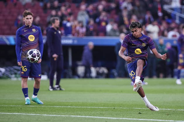 March 18, 2026, Barcelona, Barcelona, SPAIN: Lamine Yamal of FC Barcelona, Barca warms up during the UEFA Champions League 2025 26 Round of 16 Second Leg, football match played between FC Barcelona and Newcastle United at Spotify Camp Nou stadium on March 18, 2026 in Barcelona, Spain. FC Barcelona V Newcastle United - UEFA Champions League 2025 26 Round Of 16 Second Leg  - ZUMAa181 20260318_zaa_a181_018 Copyright: xJavierxBorregox
