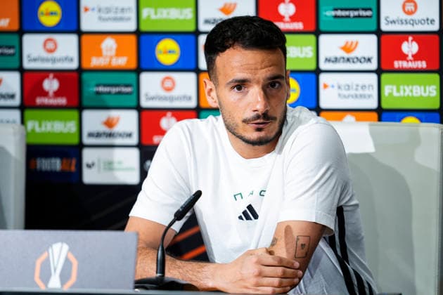 March 18, 2026, Sevilla, Sevilla, SPAIN: Pedro Chirivella of Panathinaikos FC attends a press conference, PK, Pressekonferenz following the UEFA Europa League 2025 26 Round of 16 Second Leg match between Real Betis Balompie and Panathinaikos AO at La Cartuja Stadium on March 18, 2026 in Sevilla, Spain. Panathinaikos AO Press Conference - UEFA Europa League  - ZUMAa181 20260318_zaa_a181_028 Copyright: xJoaquinxCorcherox