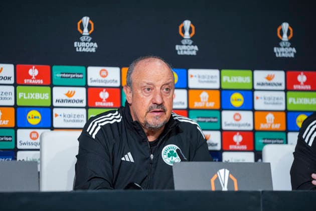 March 18, 2026, Sevilla, Sevilla, SPAIN: Rafael Benitez, head coach Panathinaikos FC, attends a press conference, PK, Pressekonferenz following the UEFA Europa League 2025 26 Round of 16 Second Leg match between Real Betis Balompie and Panathinaikos AO at La Cartuja Stadium on March 18, 2026 in Sevilla, Spain. Sevilla SPAIN - ZUMAa181 20260318_zaa_a181_026 Copyright: xJoaquinxCorcherox