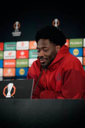 Nottingham Forest press conference, PK, Pressekonferenz - UEFA Europa League Herning, Denmark - March 18: Head coach Vitor Pereira and Ola Aina of Nottingham Forest during a press conference ahead of their match against FC Midtjylland in UEFA Europa League at MCH Arena Herning MCH Arena Denmark Copyright: xDANIELxSTENTZx