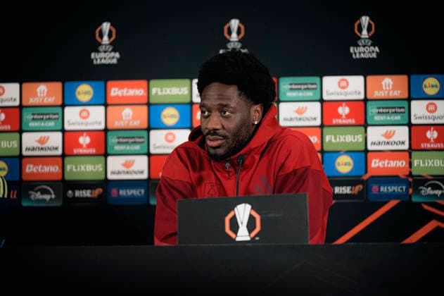 Nottingham Forest press conference, PK, Pressekonferenz - UEFA Europa League Herning, Denmark - March 18: Head coach Vitor Pereira and Ola Aina of Nottingham Forest during a press conference ahead of their match against FC Midtjylland in UEFA Europa League at MCH Arena Herning MCH Arena Denmark Copyright: xDANIELxSTENTZx