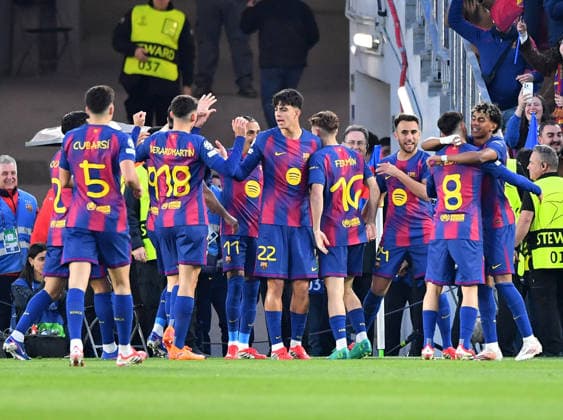 FC Barcelona, Barca v Newcastle United, UEFA Champions League, Football, Camp Nou, Barcelona, SP - 18 Mar 2026 Raphinha of Barcelona celebrates scoring his teams first goal making the score 1-0. Barcelona Camp Nou Barcelona SP, UK NEWSPAPERS OUT Copyright: xMarkxEnfieldx