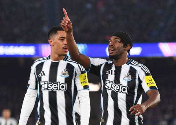 FC Barcelona, Barca v Newcastle United, UEFA Champions League, Football, Camp Nou, Barcelona, SP - 18 Mar 2026 Anthony Elanga of Newcastle United celebrates scoring his teams first goal making the score 1-1. Barcelona Camp Nou Barcelona SP, UK NEWSPAPERS OUT Copyright: xMarkxEnfieldx