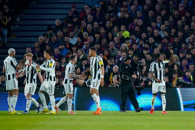 ESP: FC Barcelona, Barca - Newcastle. UEFA Champions League. Round of 8, second leg. Anthony Elanga of Newcastle United celebrates the 1-1 during the UEFA Champions League match, match day Round of 8, second leg, between FC Barcelona and Newcastle, Spotify Camp Nou Stadium on March 18, 2026 in Barcelona, Spain. kpng Copyright: xSergioxRuizx xImagox PS_260318_BAR_NEW_012