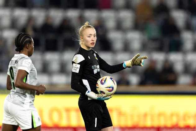 Google Pixel Frauen Bundesliga FC Carl Zeiss Jena vs VfL Wolfsburg Jena 18 03 2026 Jasmin Janning 1 FC Carl Zeiss Jena Google Pixel Frauen Bundesliga FC Carl Zeiss Jena vs VfL Wolfsburg ad hoc arena im Ernst Abbe Sportfeld 18 03 2026 DFB REGULATIONS PROHIBIT ANY USE OF PHOTOGRAPHS AS IMAGE SEQUENCES AND OR QUASI VIDEO Copyright: xBEAUTIFULxSPORTS Duehringx