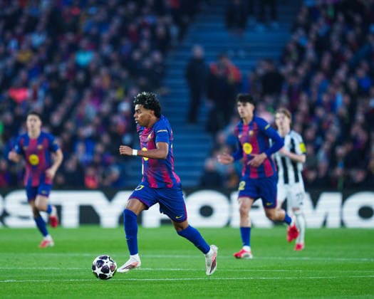 Spain-Football-Champions League FC Barcelona, Barca v Newcastle United FC in Barcelona, Spain. Barcelona, Spain, 18, March, 2026. FC Barcelona player (10) Lamine Yamal during Champions League match between FC Barcelona and Newcastle United FC in Spotify Camp Nou Stadium, Barcelona, Spain, on March 18, 2026. Barcelona Spotify Camp Nou Stadium Barcelona Spain
