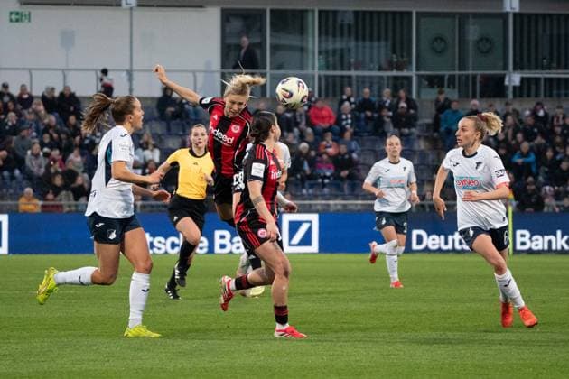 FRANKFURT, GERMANY - MARCH 18: Rebecka Blomqvist (28 Eintracht Frankfurt Frauen) during the Google Pixel Frauen-Bundesliga between Eintracht Frankfurt and TSG Hoffenheim at Stadion am Brentanobad on March 18, 2026 in Frankfurt, Germany. (Photo by Qianru Zhang Press Photo) Copyright: xQianruxZhang SPPx Sportspressphoto_SPR113068