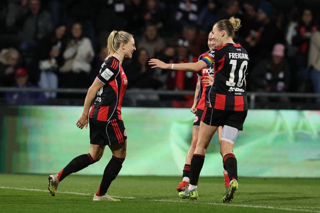FBL Womens Bundesliga Eintracht Frankfurt and TSG Hoffenheim Rebecka Blomqvist Eintracht Frankfurt , Laura Freigang Eintracht Frankfurt , GÃ raldine Reuteler Eintracht Frankfurt Celebrate the goal to 2 0, during the Google Pixel Womens Bundesliga match between Eintracht Frankfurt and TSG Hoffenheim on March 18, 2026, at Stadion am Brentanobad in Frankfurt am Main, Germany Copyright: JoaquimxFerreira