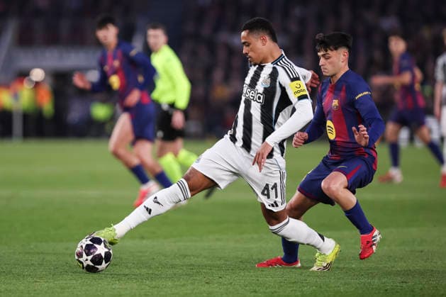 March 18, 2026, Barcelona, Barcelona, SPAIN: Jacob Ramsey of Newcastle United and Pedri of FC Barcelona, Barca in action during the UEFA Champions League 2025 26 Round of 16 Second Leg, football match played between FC Barcelona and Newcastle United at Spotify Camp Nou stadium on March 18, 2026 in Barcelona, Spain. Barcelona SPAIN - ZUMAa181 20260318_zaa_a181_067 Copyright: xJavierxBorregox