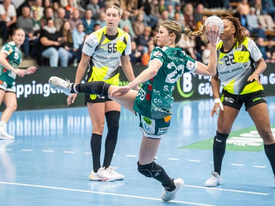 Sina Ehmann Frisch Auf Women, 22 , Frisch Auf Goeppingen vs Borussia Dortmund, Handball, 1 Bundesliga, Season 2025 2026, 18 03 2026 Frisch Auf Goeppingen vs Borussia Dortmund, Handball, 1 Bundesliga, Season 2025 2026, 18 03 2026 Goeppingen Copyright: xMichaelxSchmidt Eibner-Pressefotx EP_MST