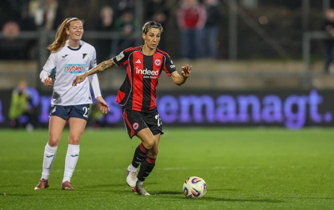 GER, Frankfurt, Eintracht Frankfurt vs TSG Hoffenheim, Google Pixel Bundesliga, Football, DFB, Season 2025 2026, Stadion am Brentanobad, 15 Matchday in picture Sara Doorsoun Eintracht Frankfurt Women 23 DFB DFL REGULATIONS PROHIBIT ANY USE OF PHOTOGRAPHS AS IMAGE SEQUENCES AND OR QUASI VIDEO, 18 03 2026 Copyright: HMBxMedia HendrikxHamelau