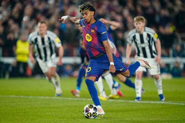 ESP: FC Barcelona, Barca - Newcastle. UEFA Champions League. Round of 8, second leg. Lamine Yamal of FC Barcelona scores the 3-2 during the UEFA Champions League match, match day Round of 8, second leg, between FC Barcelona and Newcastle, Spotify Camp Nou Stadium on March 18, 2026 in Barcelona, Spain. kpng Copyright: xSergioxRuizx xImagox PS_260318_BAR_NEW_051