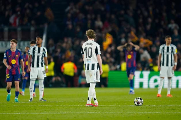 ESP: FC Barcelona, Barca - Newcastle. UEFA Champions League. Round of 8, second leg. Anthony Gordon of Newcastle United during the UEFA Champions League match, match day Round of 8, second leg, between FC Barcelona and Newcastle, Spotify Camp Nou Stadium on March 18, 2026 in Barcelona, Spain. kpng Copyright: xSergioxRuizx xImagox PS_260318_BAR_NEW_062