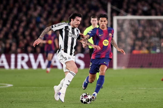March 18, 2026, Barcelona, Barcelona, SPAIN: Joao Cancelo of FC Barcelona, Barca and Sandro Tonali of Newcastle United in action during the UEFA Champions League 2025 26 Round of 16 Second Leg, football match played between FC Barcelona and Newcastle United at Spotify Camp Nou stadium on March 18, 2026 in Barcelona, Spain. Barcelona SPAIN - ZUMAa181 20260318_zaa_a181_077 Copyright: xJavierxBorregox