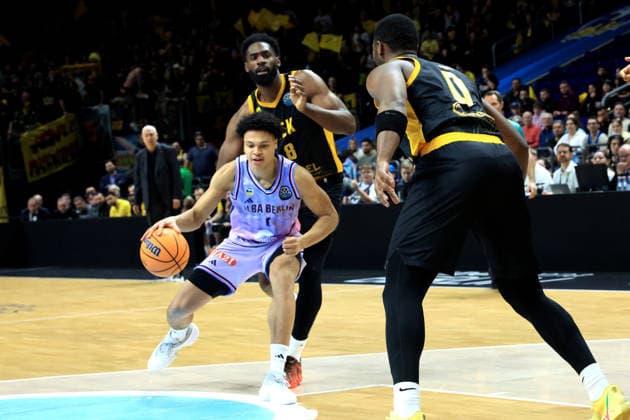 18 03 2026, Basketball Champions League ALBA vs AEK Athens 18 03 2026, Basketball Champions League ALBA vs AEK Athens in the picture Jack Kayil ALBA Berlin 7 , RaiQuan Gray Athens 0 , Keyshawn Feazell Athens 8 nordphotoxGmbHx xEngler nph00076