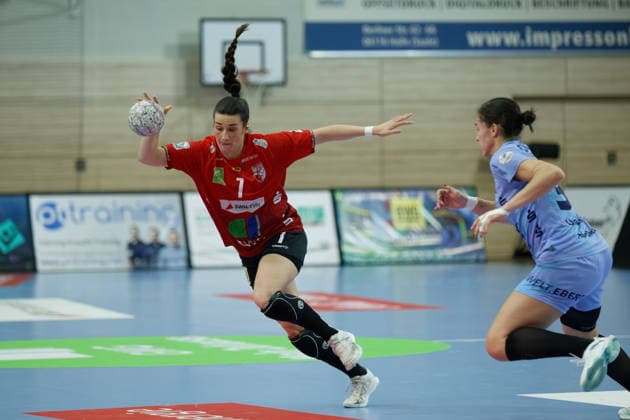 Engelina Alida Corona Molenaar Halle, 7 , Amelie Berger Flames, 3 , SV Union Halle Neustadt vs HSG Bensheim Auerbach, Alsco Handball Bundesliga Frauen, Saison 2025 26, 20 Spieltag, 18 03 2026 Halle SWH Arena Sachsen Anhalt Germany